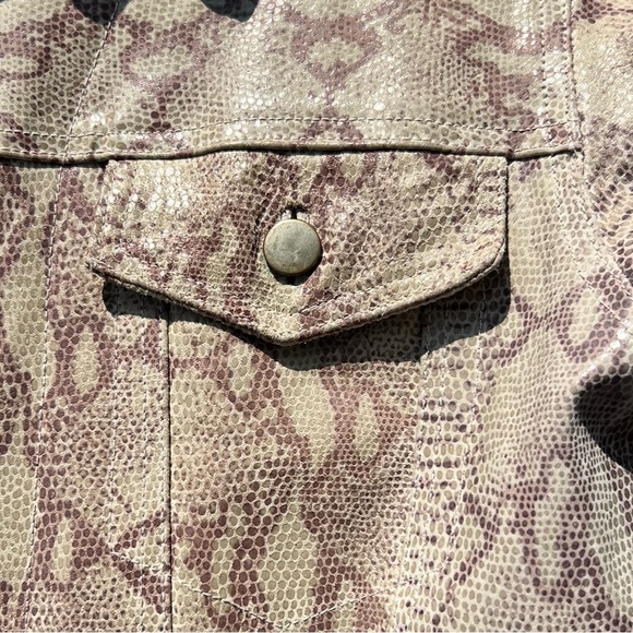 Bagatelle Snake Print Leather Jacket (Size 6) Brown Good Condition - Picture 3 of 14